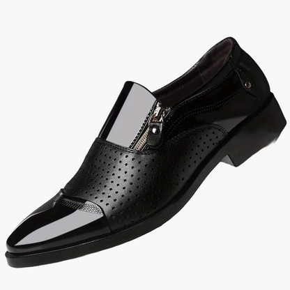 Herr Elegant Affärssko Slip-On med Dragkedja – Klassisk Formell Skostil