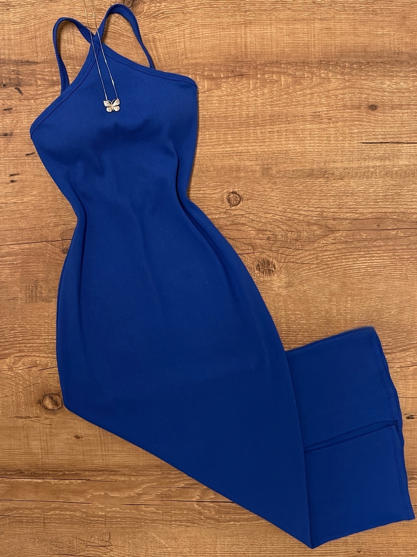Dam Bodycon Halterneck Midiklänning för Sommar och Fest