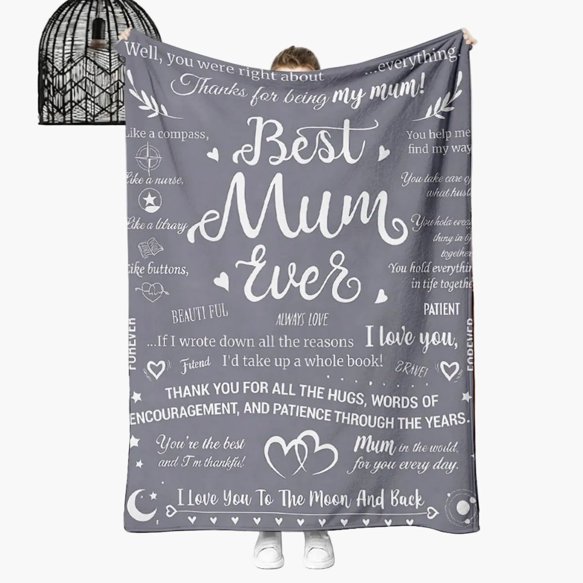 Present till mamma – Bohemisk pläd med känslosamma citat och kärleksfull design för kvinnor