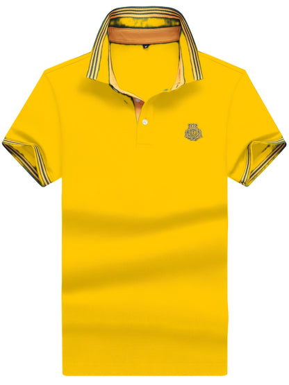 Herr Pikétröja med Sportig Klassikerstil och Broderad Bröstlogotyp – Perfekt för Fritid och Golf