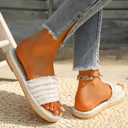 Dam Sandaler Bohemisk Slip-in Espadrille Stil för Sommar och Semester