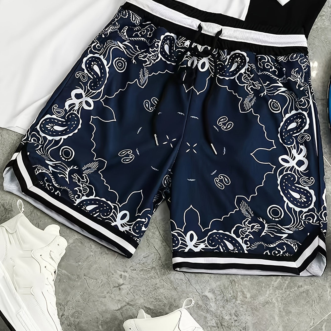 Herr Basketballshorts Streetwear Paisleymönster Sport och Fritid