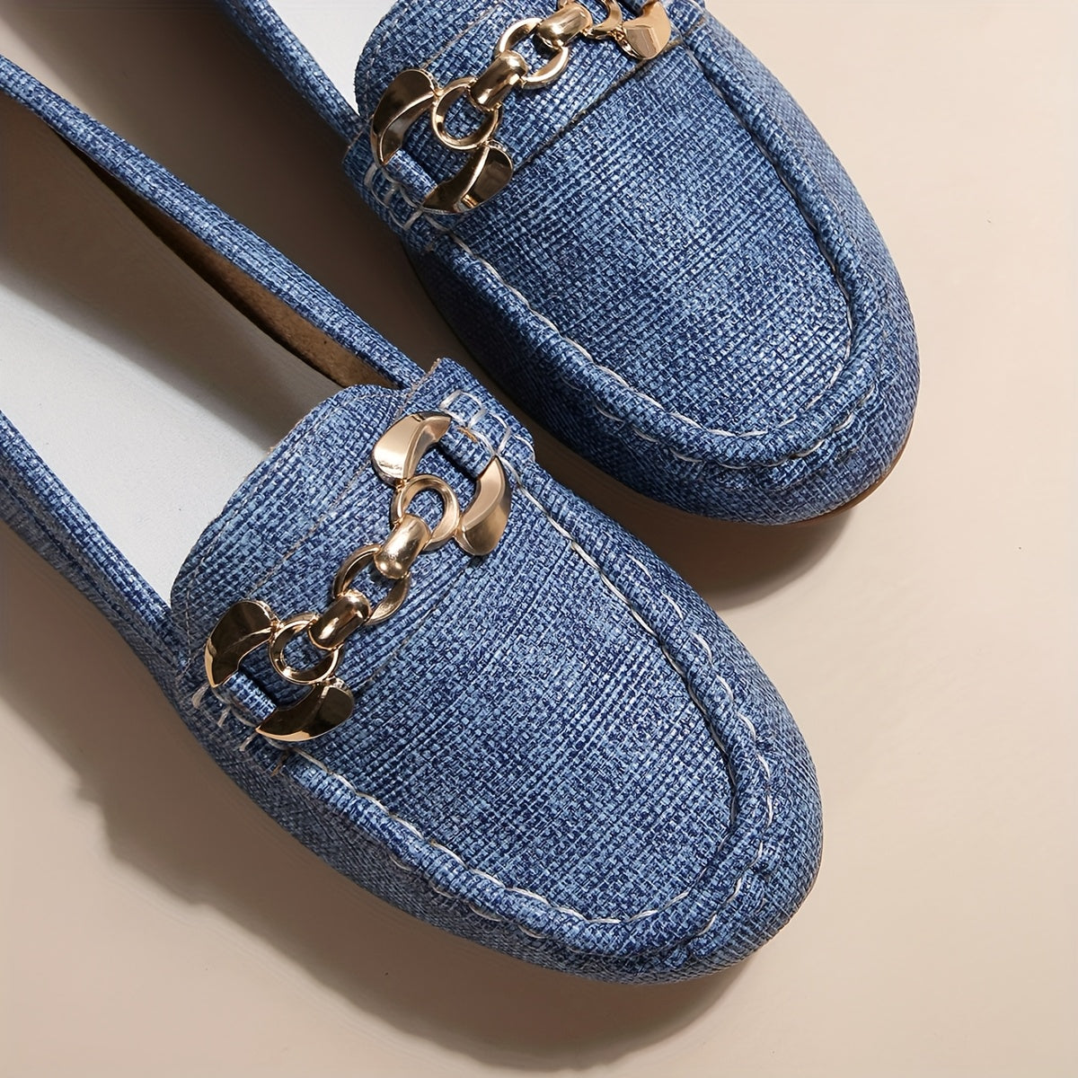Damloafers Slip-on med Kedjedetalj Elegant Vardagsstil