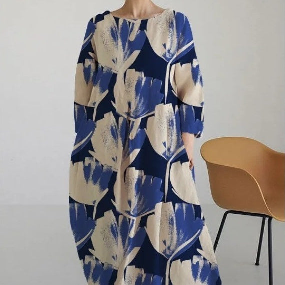 Damklänning med lös passform och färgstarkt blommönster – Modern vardagsstil