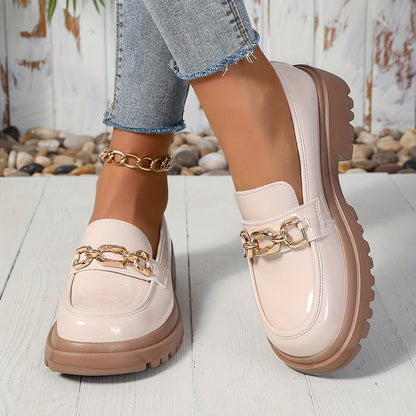Damloafers med kedjedetalj – Preppy slip-on för vardagsbruk