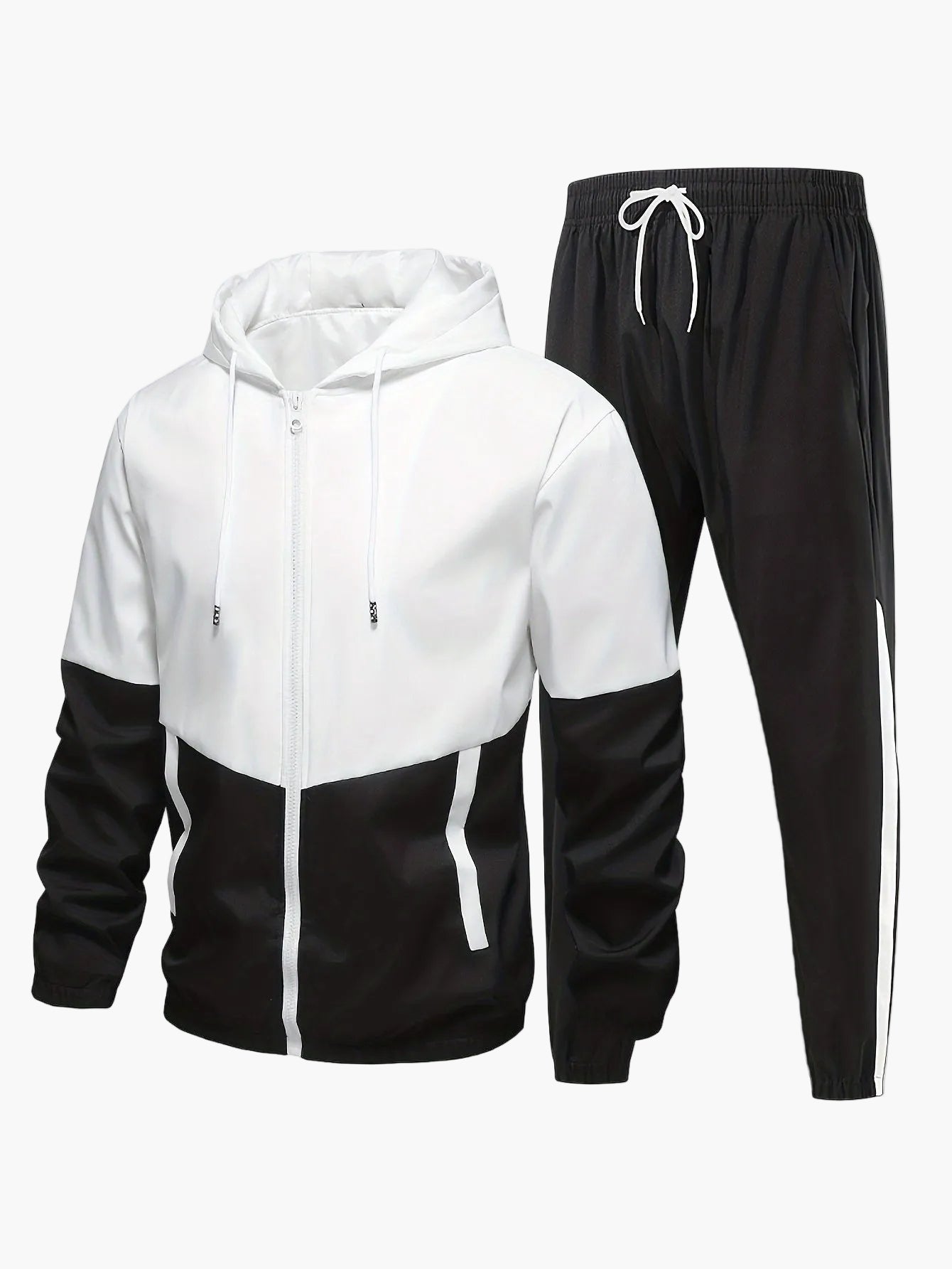 Herr Träningsset Sportig Hoodie och Byxor – Perfekt för Träning och Avslappning