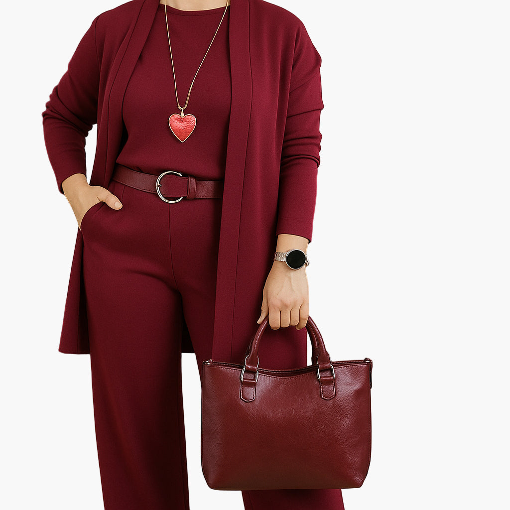 Damers elegant 3-delad set – Stilren och bekväm outfit för vardag och arbete