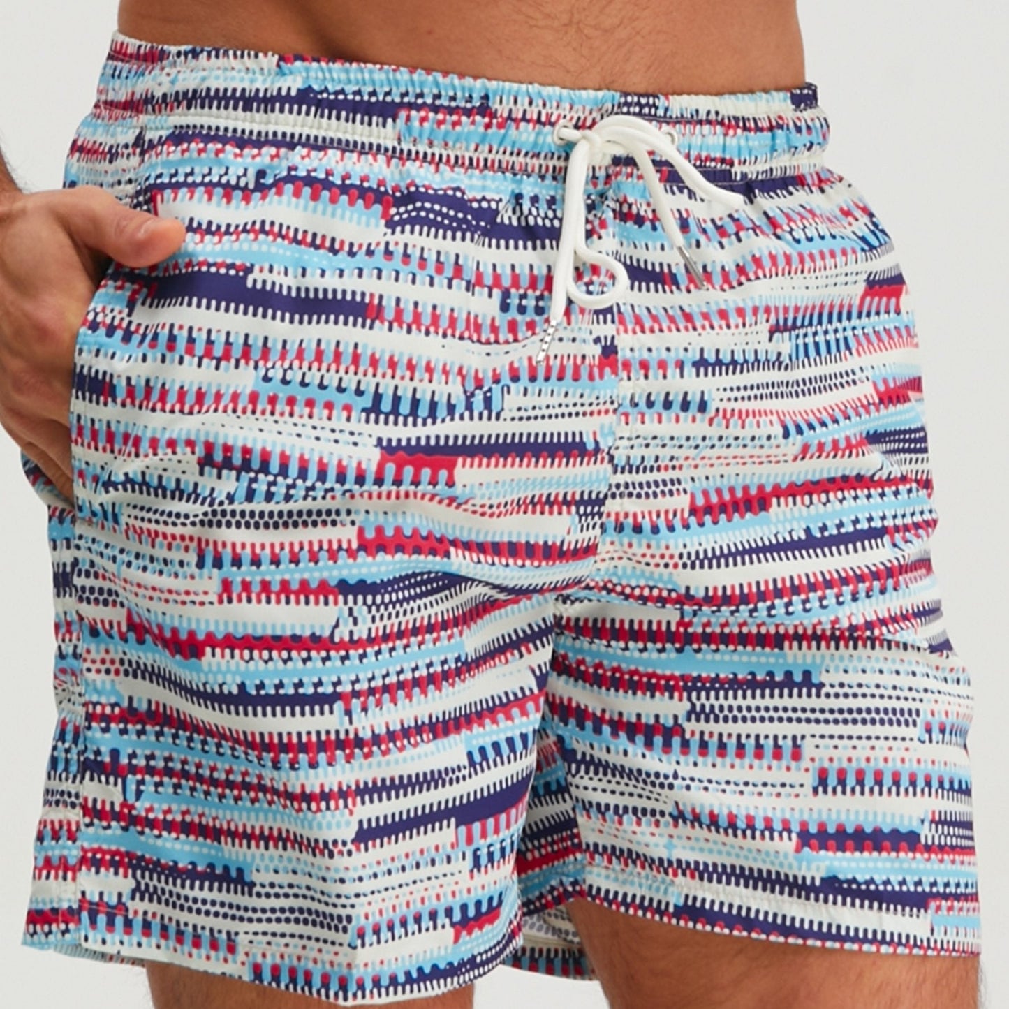 Herr Badshorts Sportig Design för Strand och Pool