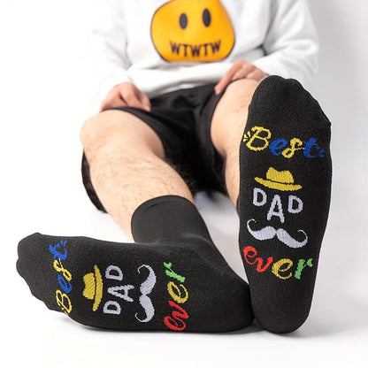 Herrstrumpor med text – Roliga presentstrumpor "Best Dad Ever" för pappa