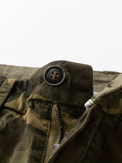 Herr Cargoshorts med Camouflagemönster – Lediga och Praktiska Shorts för Utomhusbruk
