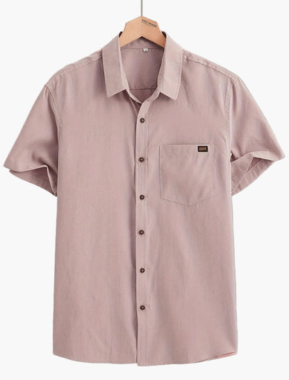 Herr Skjorta Kortärmad Casual Stil Perfekt för Sommar och Vardag