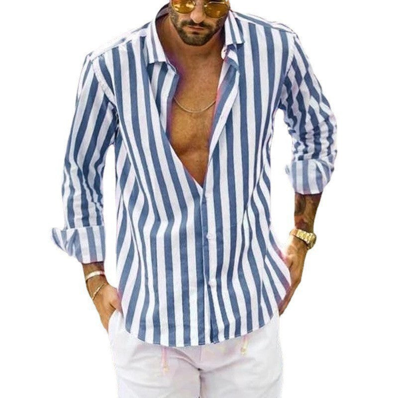 Elliott – T-shirt med polo-krage och ränder