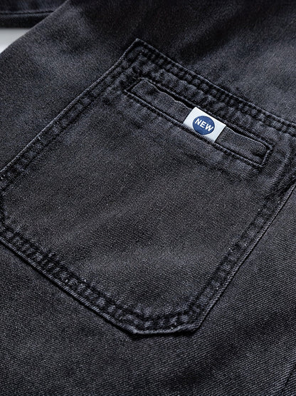Herr Overshirt Denim – Avslappnad Skjortjacka för Vardag och Fritid