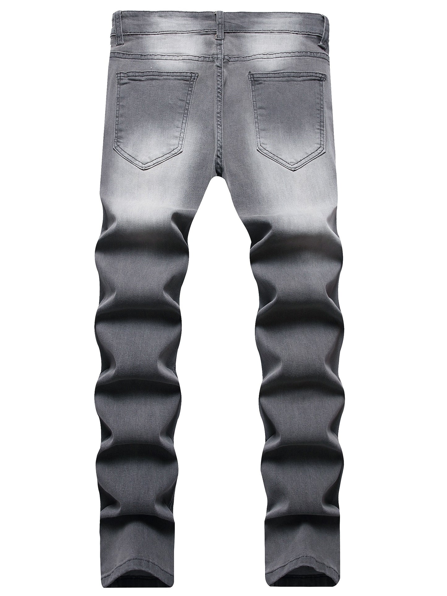 Justin – Slim Fit Rippade Denimjeans i Vitt
