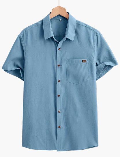Herr Skjorta Kortärmad Casual Stil Perfekt för Sommar och Vardag