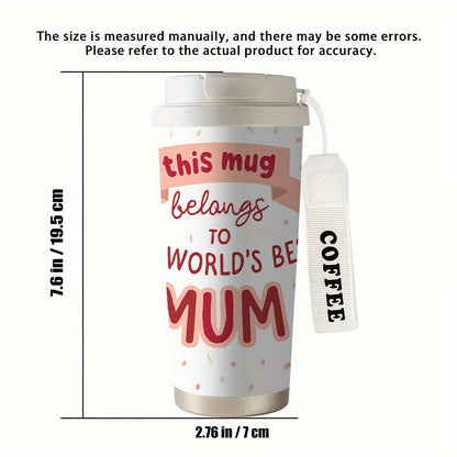 Resemugg för kvinnor – Världens bästa mamma – Personlig och praktisk kaffemugg för resor och vardag