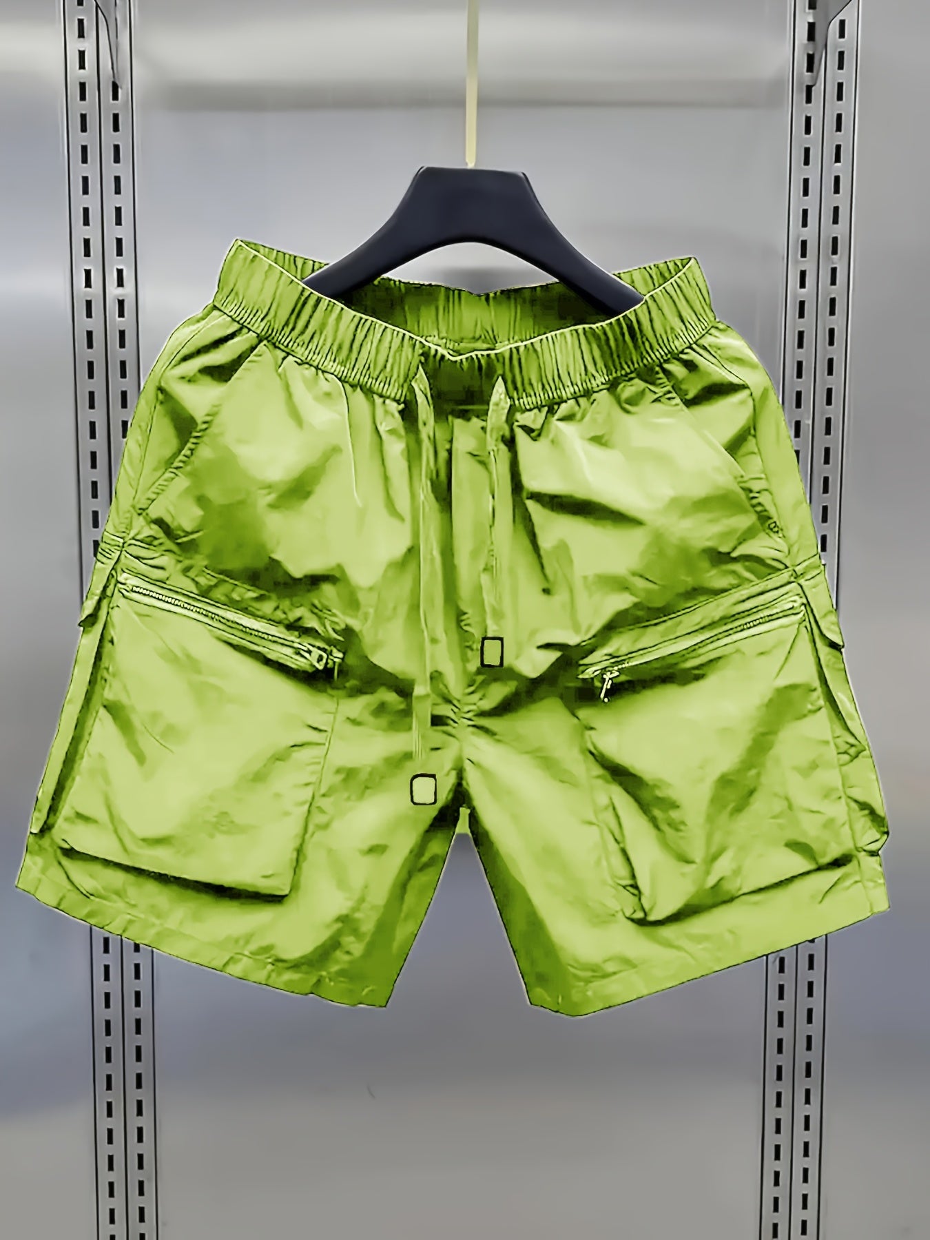 Herrarnas avslappnade cargoshorts med stora fickor och dragkedja – trendig streetwear för vardag och fritid