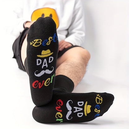 Herrstrumpor med text – Roliga presentstrumpor "Best Dad Ever" för pappa