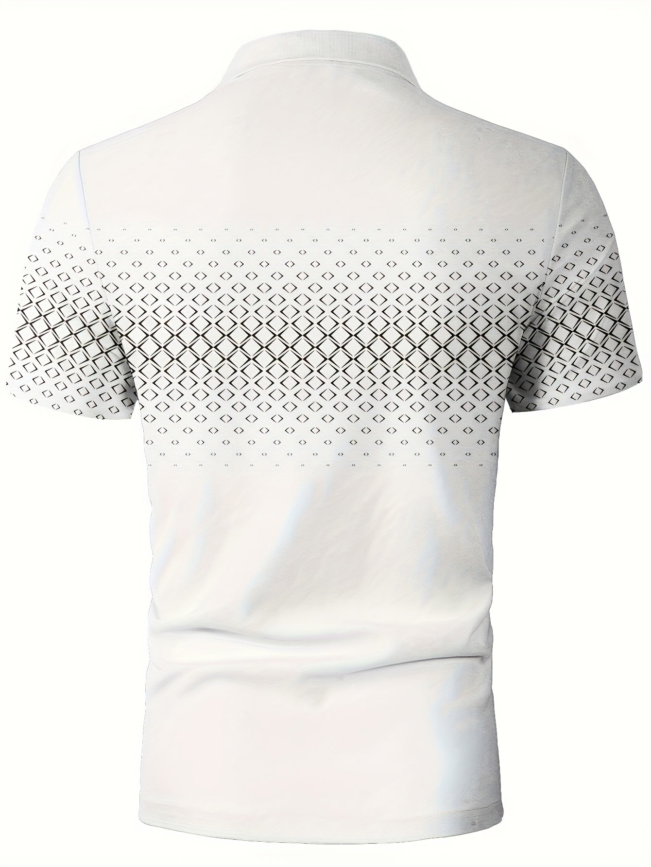 Herr Pikétröja med Modern Geometrisk Design – Casual Stil för Sommar