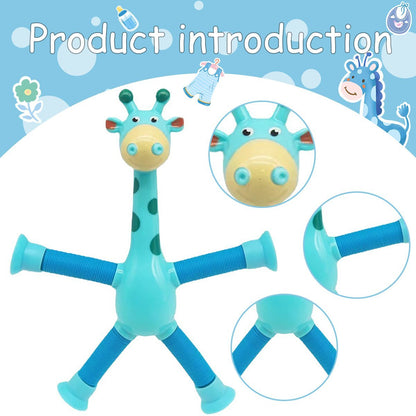 Barnleksak Giraff, Sugekopp & Teleskopisk Rör, Fidget Deformation, Pedagogisk Stressleksak
