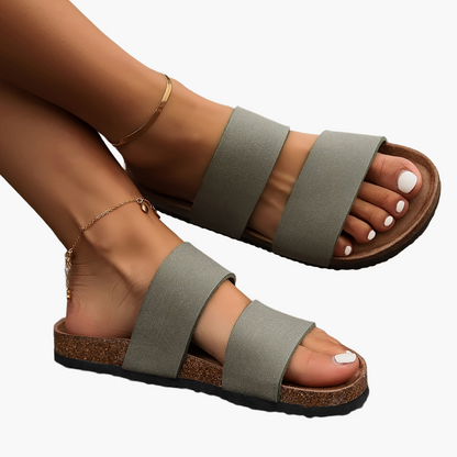 Damers Stilrena Slip-in Sandaler med Dubbelrem för Sommar och Vardag
