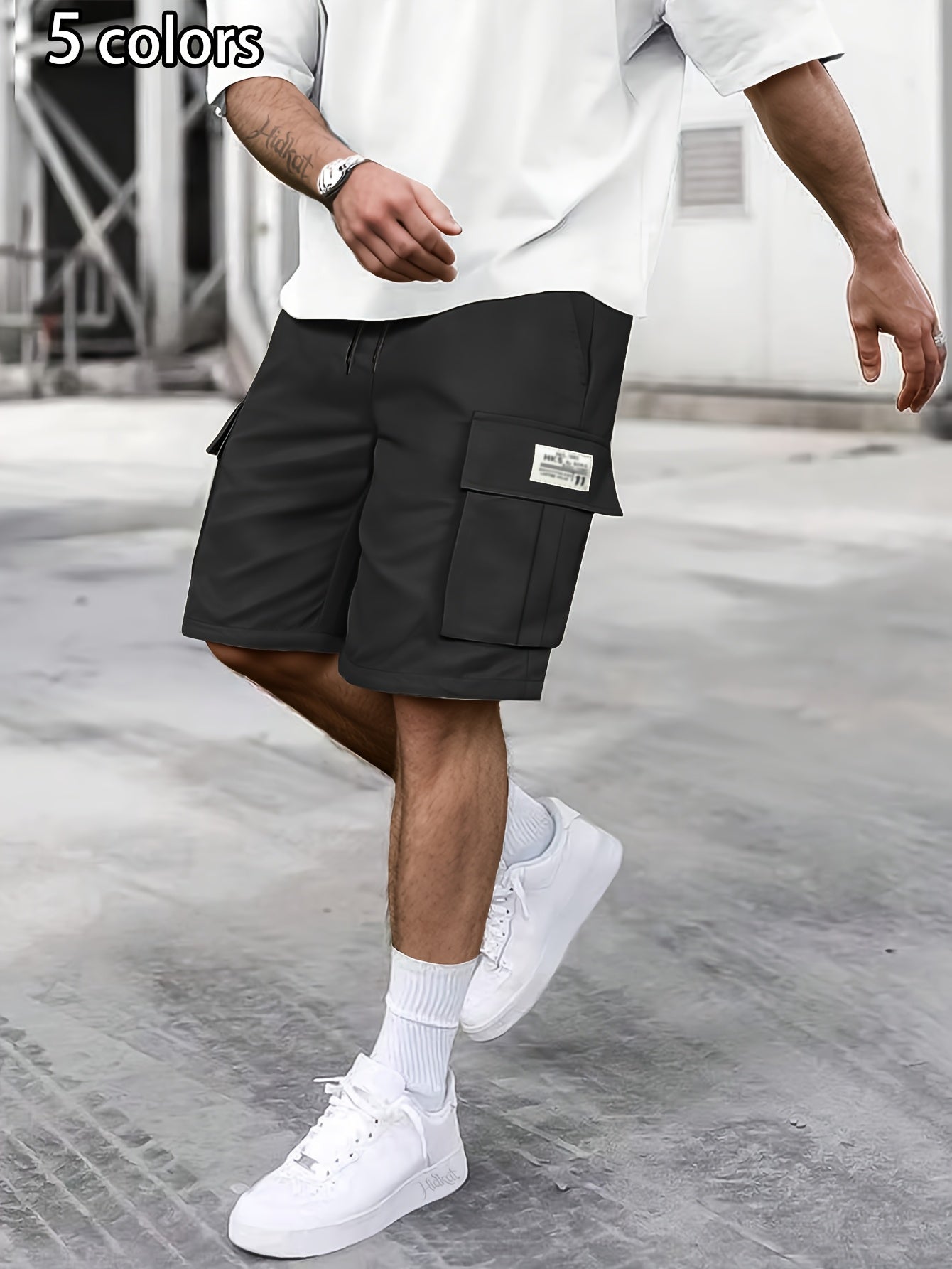 Herr Cargo Shorts Med Fickor – Avslappnad Urban Stil För Vardag och Träning