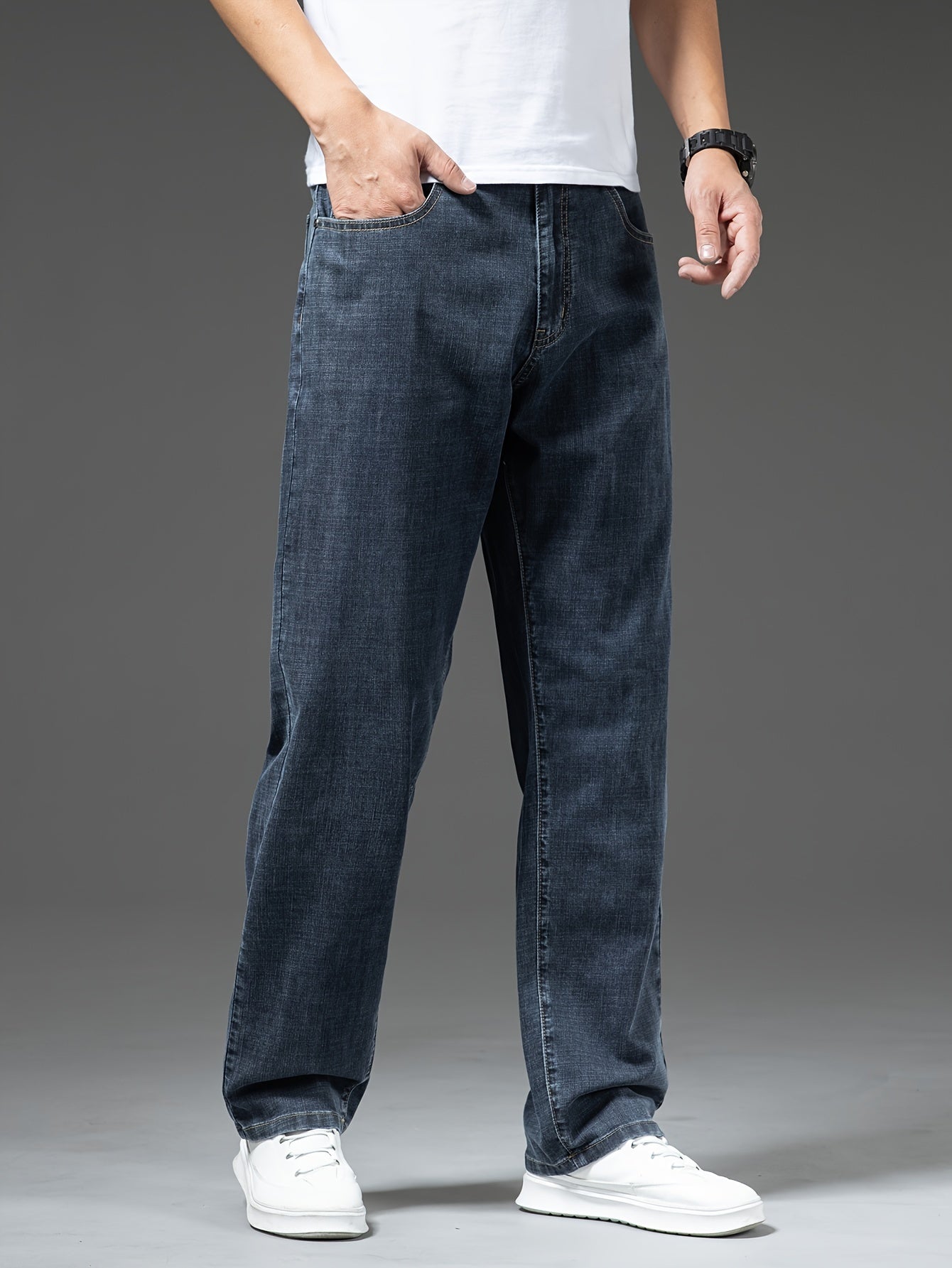 Herr Jeans Ledig Rak Passform Vardagsstil