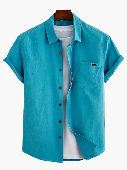 Herr Skjorta Kortärmad Casual Stil Perfekt för Sommar och Vardag