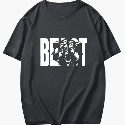 Herr T-shirt med BEAST-tryck – Trendig och avslappnad stil för stora storlekar