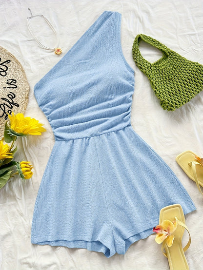 Dam Playsuit Asymmetrisk Sommarstil Fritidskläder