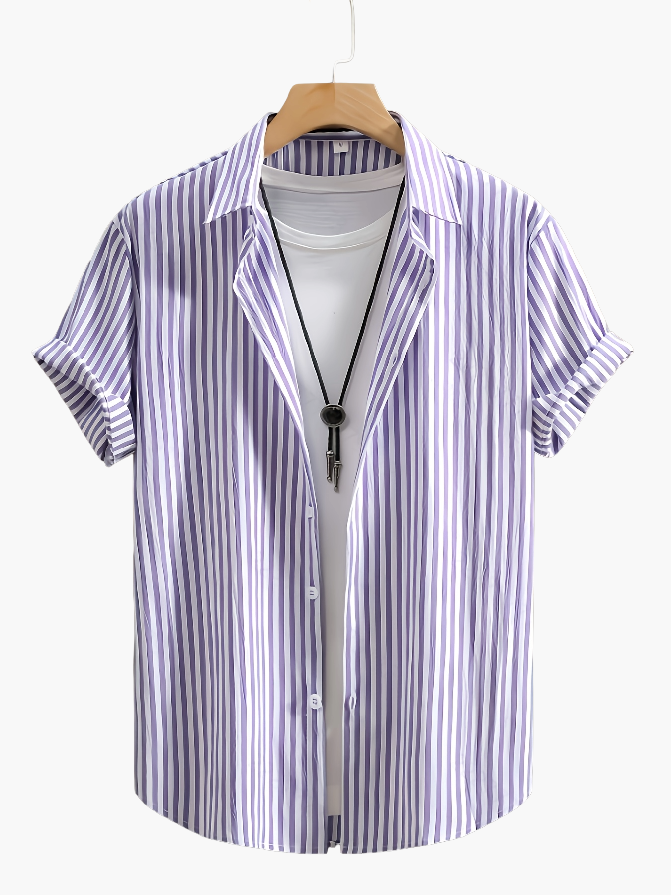 Herr Skjorta Kortärmad Randig Sommar Casual Stil
