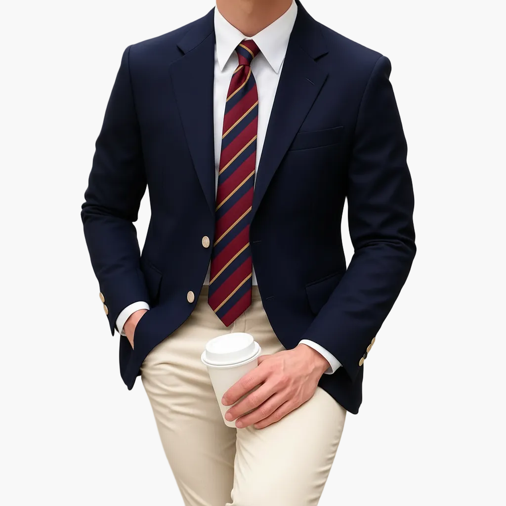 Herrkavaj – Klassisk Blazer för Affärs- och Festkläder, Tidlös Stil