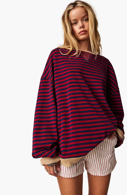 Damtröja Oversized Randig Relaxed Fit – Trendig Vardagsstil