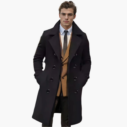 Herrrock – Elegant Lång Kappa för Män, Modern Stil, Perfekt för Fest och Vardag