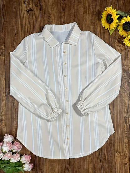 Dam Set – Modernt Sommarset med Randig Crop Top, Skjorta och Jeanskjol – Perfekt för Semester och Vardagsbruk