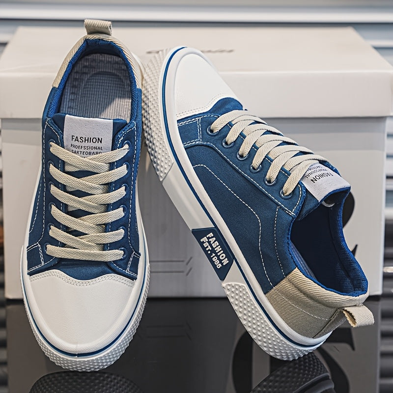 Herr Sneakers Låg Modell Retro Skatestil – Mode och Komfort för Vardagsbruk
