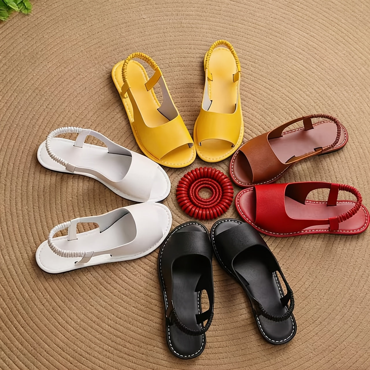 Dam Sandaler med Flätad Häl för Vardagsbruk - Bekväma Slingbacks för Sommar och Fritid