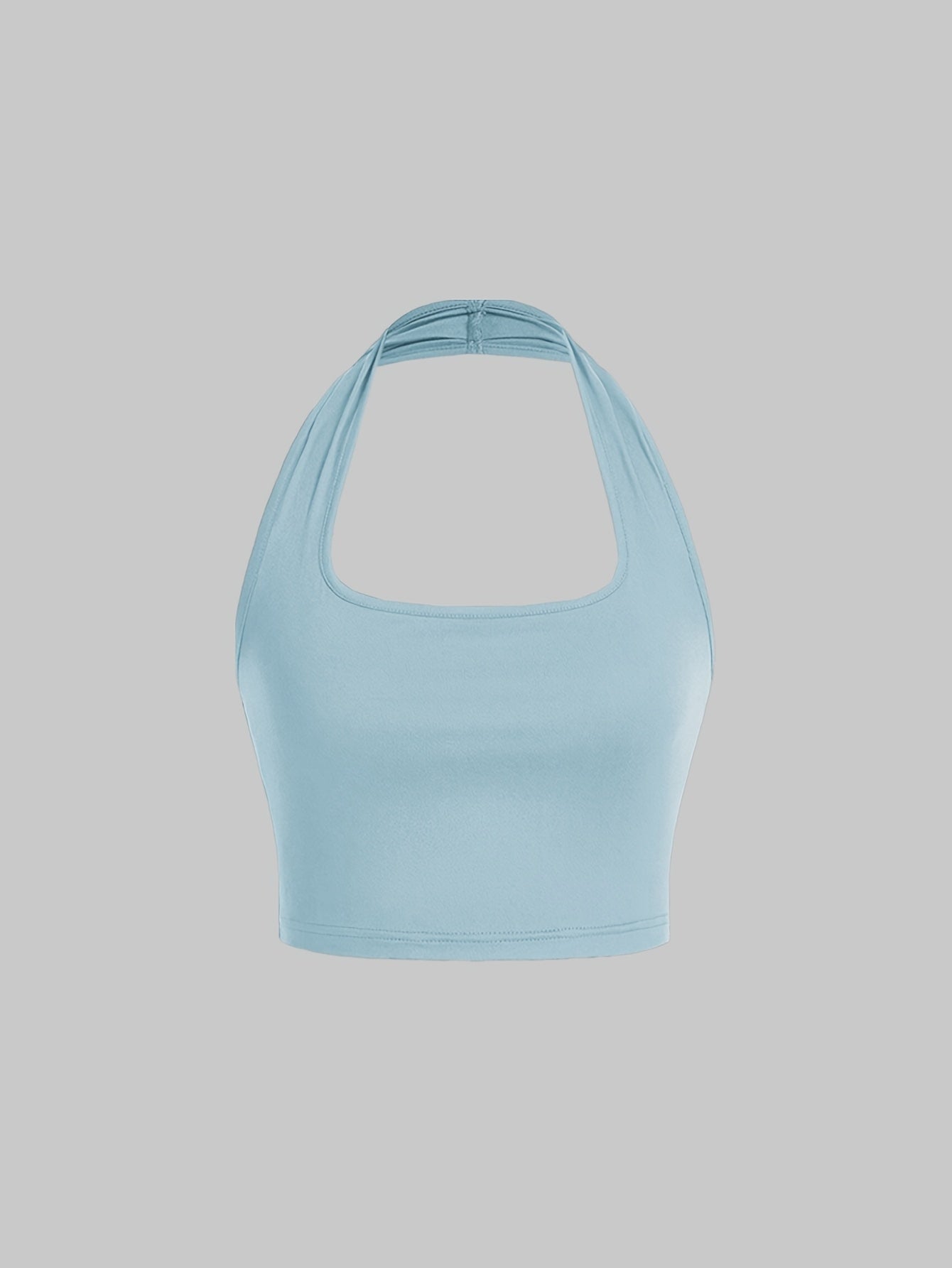 Dam Halterneck Crop Top med Öppen Rygg - Trendig Sommartopp för Vardag och Fest