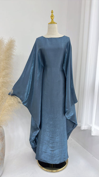 Dam Kaftan Festklänning Elegant Långärmad Lös Passform