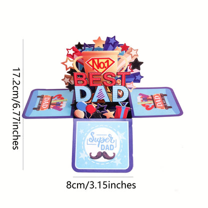 3D Pop-Up Gratulationskort för Herr – Bästa Pappa, Fars Dag och Födelsedag