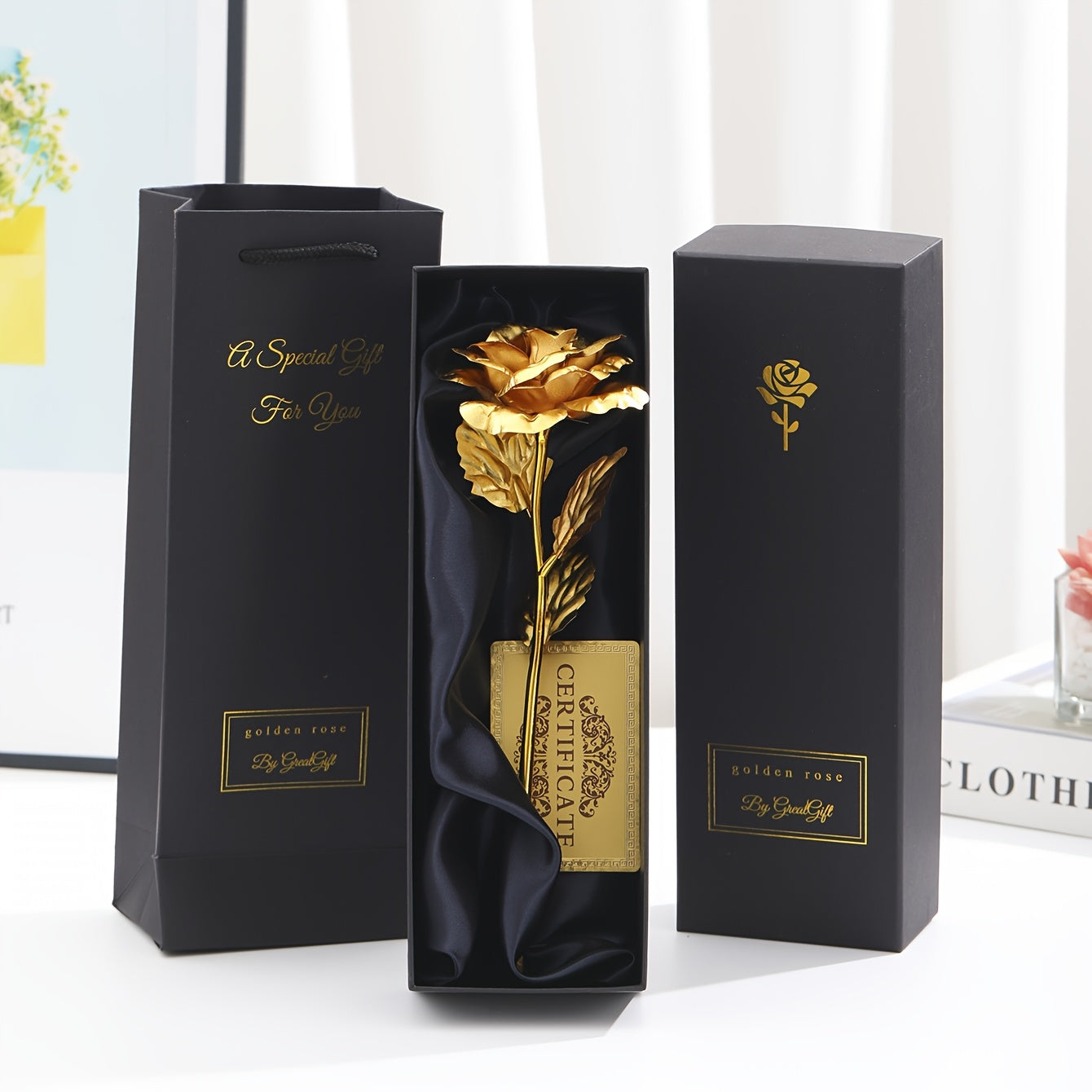 Elegant Dekorativ Evighetsros i Presentbox – Perfekt Gåva för Kvinnor, Romantisk Inredning och Jubileum