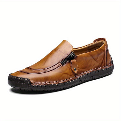 Herr loafers vintage stil slip-on med dragkedja – perfekta för fest och vardag