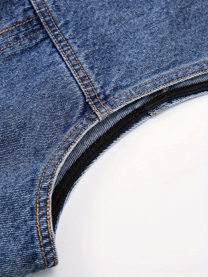 Herrväst i denim – Ärmfri, avslappnad stil för vardagsbruk