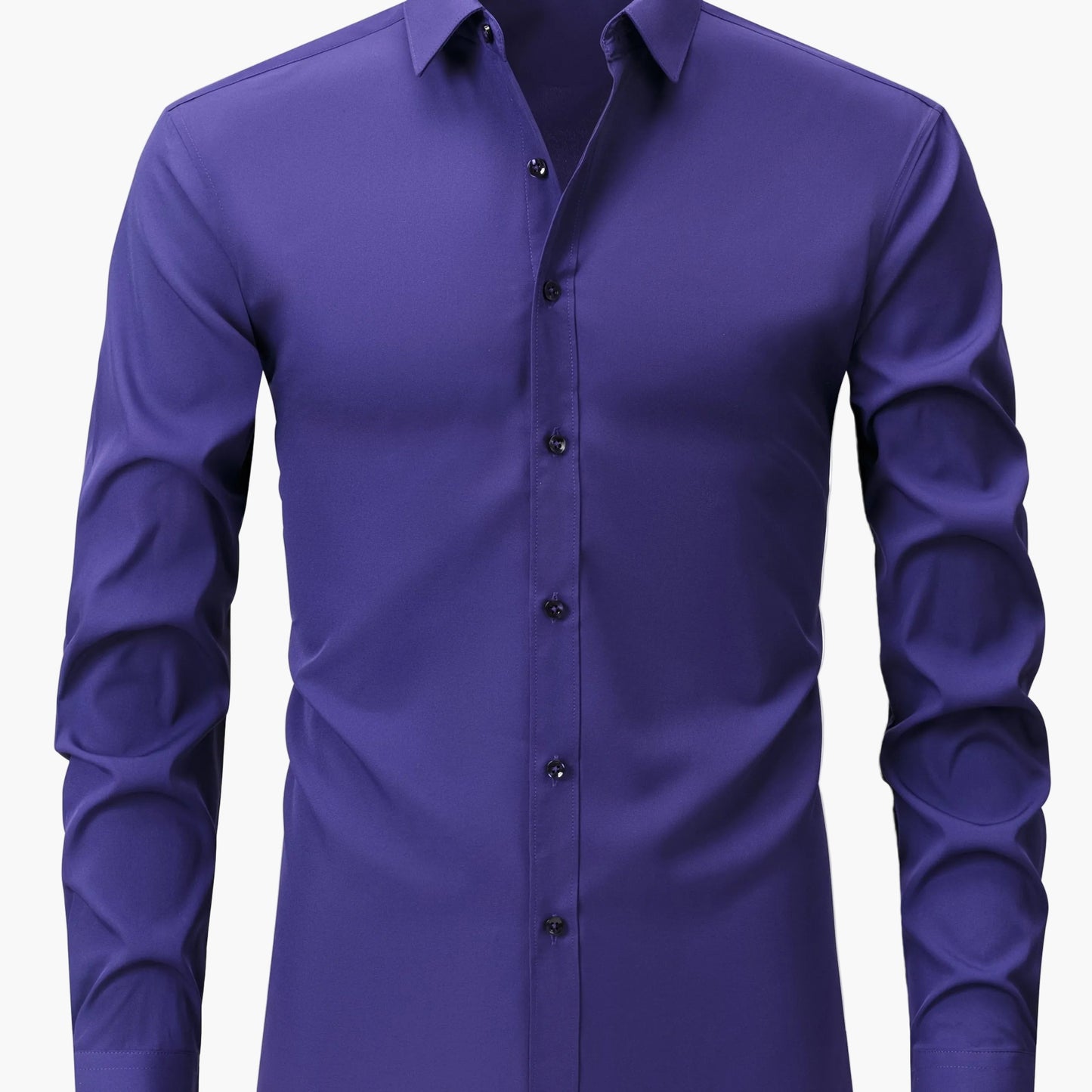 Herrskjorta Elegant Slim Fit Långärmad för Vardagsbruk och Fest