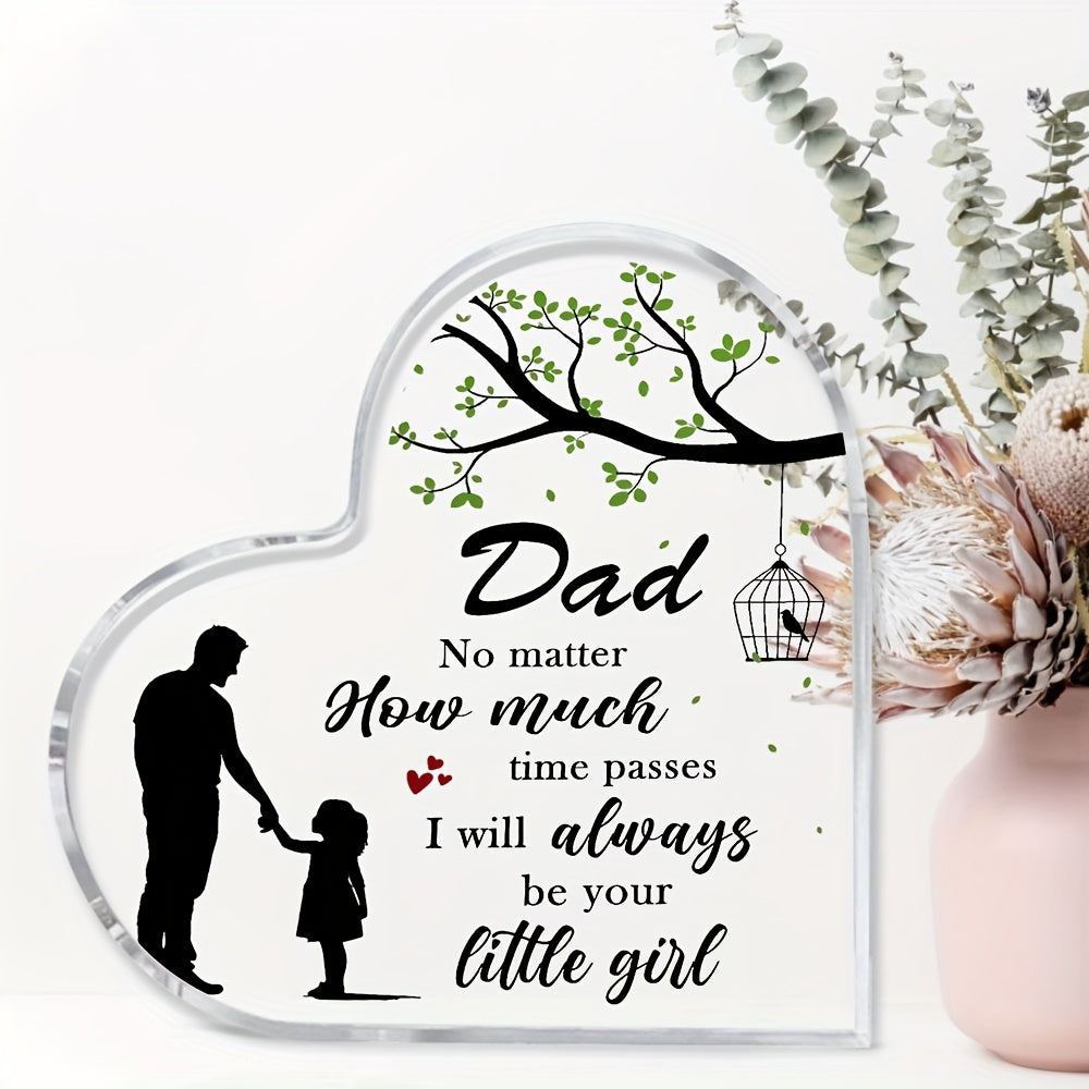 Present till Pappa – Hjärtformad Dekorplakett med Far och Dotter, Perfekt Personlig Gåva för Fars dag eller Födelsetag
