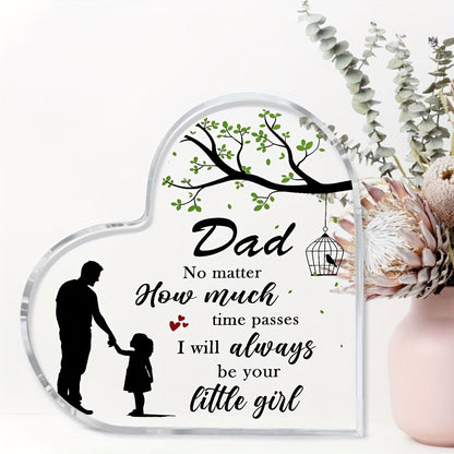 Present till Pappa – Hjärtformad Dekorplakett med Far och Dotter, Perfekt Personlig Gåva för Fars dag eller Födelsetag