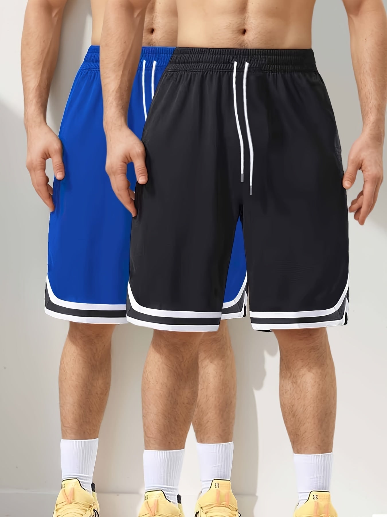 Herrar Basketshorts 2-pack – Sportiga Långa Shorts för Träning och Fritid