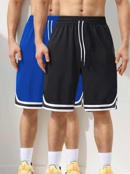 Herrar Basketshorts 2-pack – Sportiga Långa Shorts för Träning och Fritid