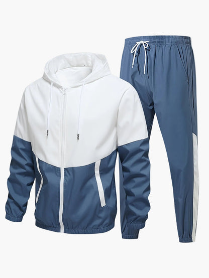 Herr Träningsset Sportig Hoodie och Byxor – Perfekt för Träning och Avslappning
