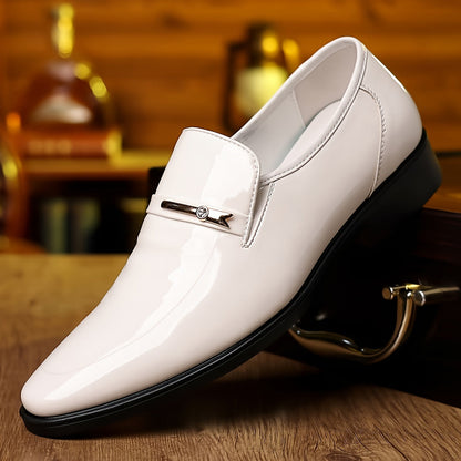 Herr Slip-On Lackskor – Elegant Loafer för Fest och Kontor